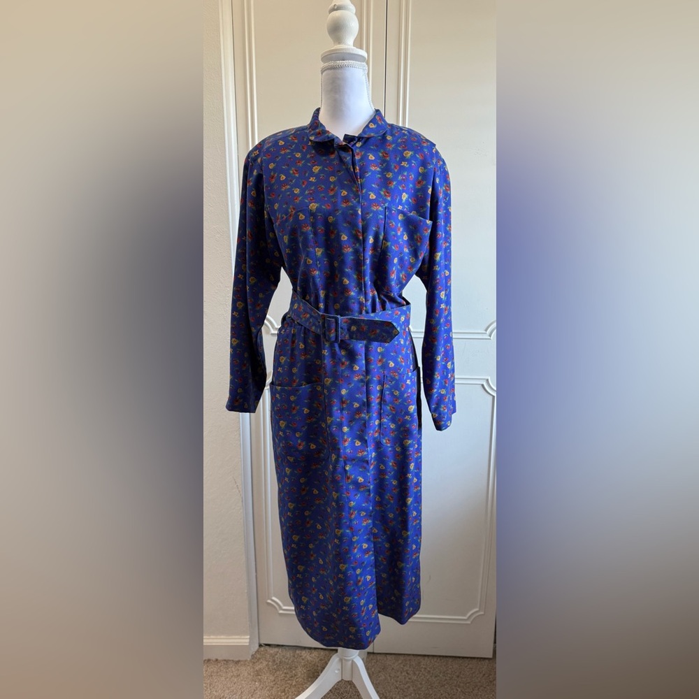 Vintage Albert Nipon Button Belted Dress